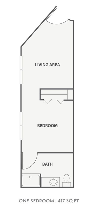 Assisted Living one bedroom floorplan