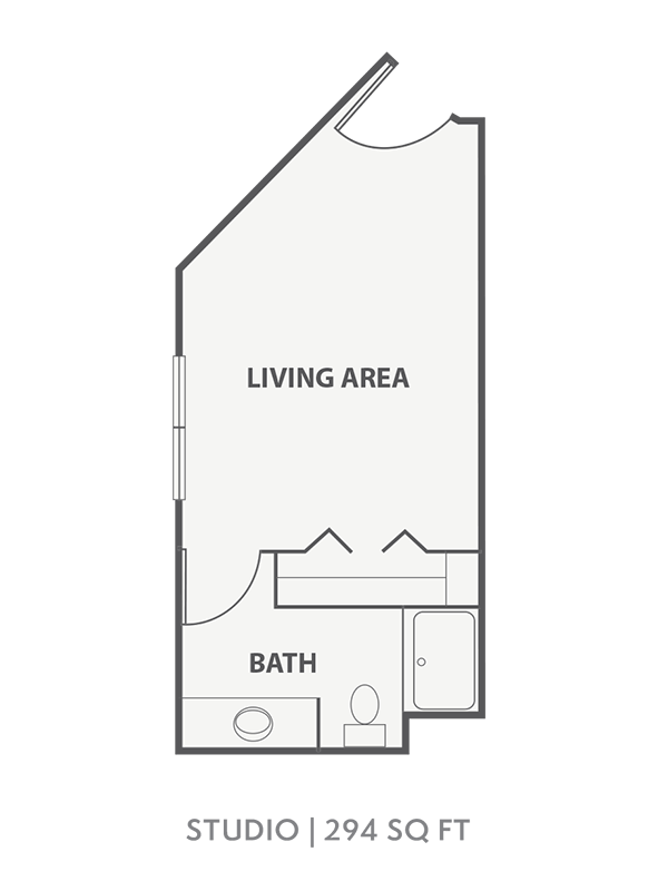 Assisted Living studio floorplan